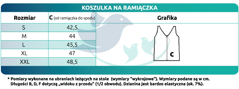 Rozmiary - kobieta koszulka