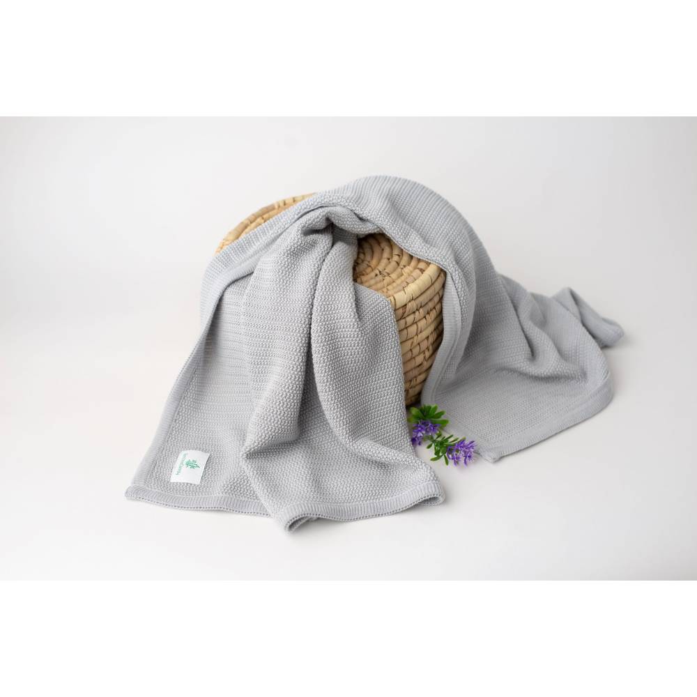 Bambusowy kocyk z jonami srebra SZARY, BambooCare24