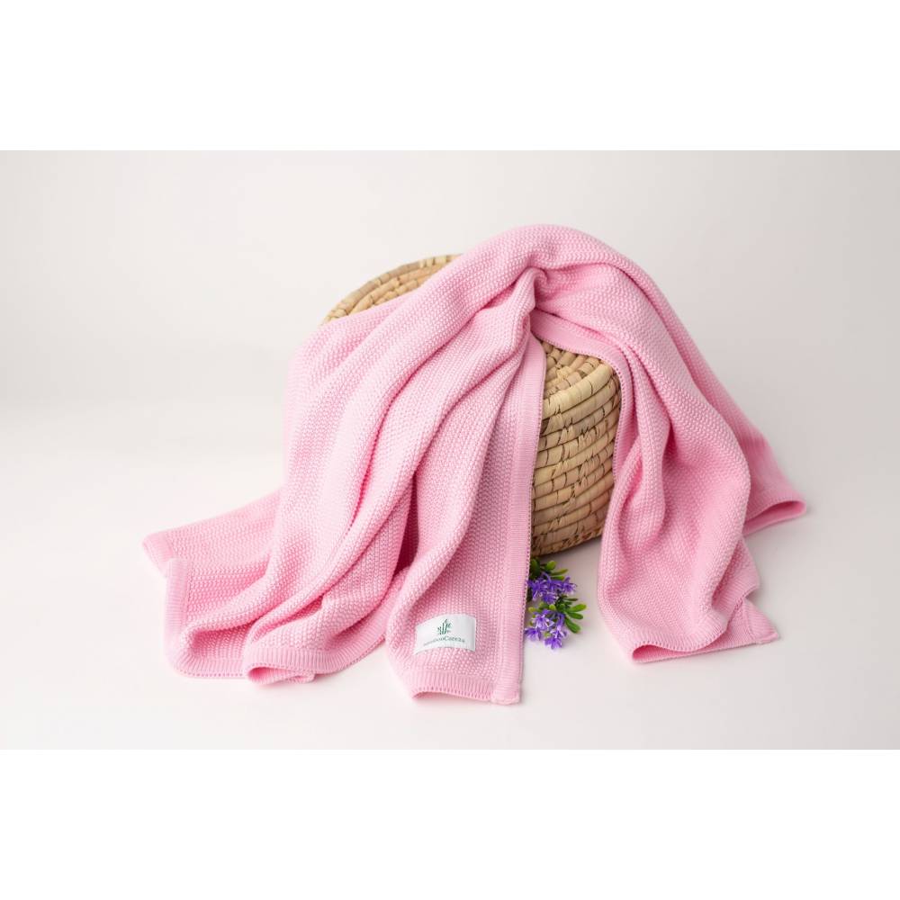 Bambusowy kocyk z jonami srebra RÓŻOWY, BambooCare24