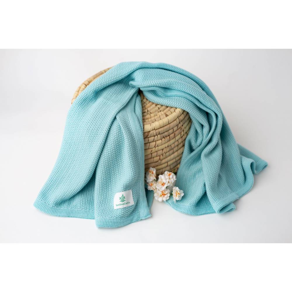 Bambusowy kocyk z jonami srebra MIĘTOWY, BambooCare24