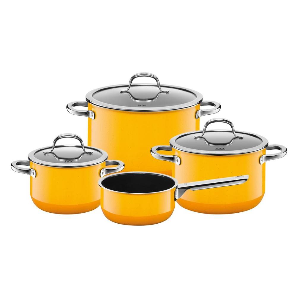 Zestaw 4 el. + rondel Passion Yellow Silargan indukcja Silit