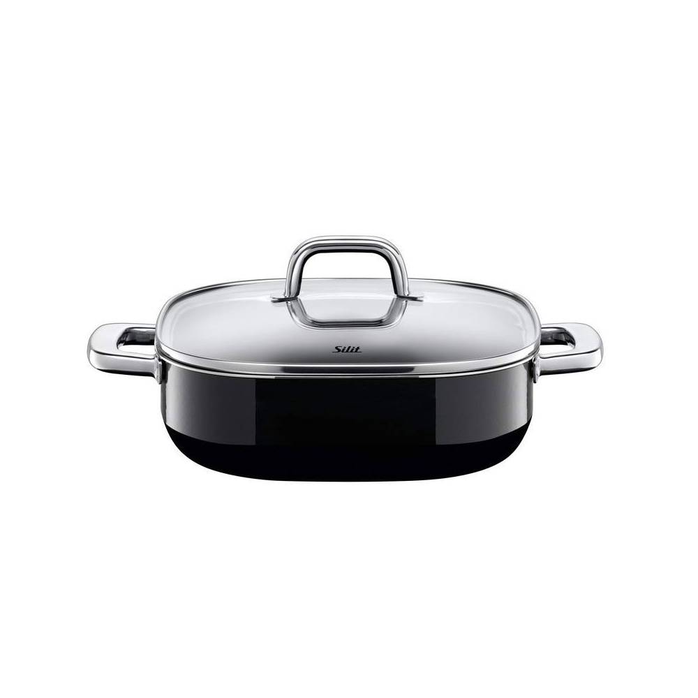 Garnek niski 4,4 Quadro Black 22 cm indukcja Silargan Silit