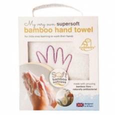 Super miękki bambusowy ręcznik do rąk, biało-różowy Cuddledry