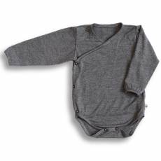 Body kimono z długim rękawem, ciemnoszary melanż  BAMBUS, Nanaf Organic