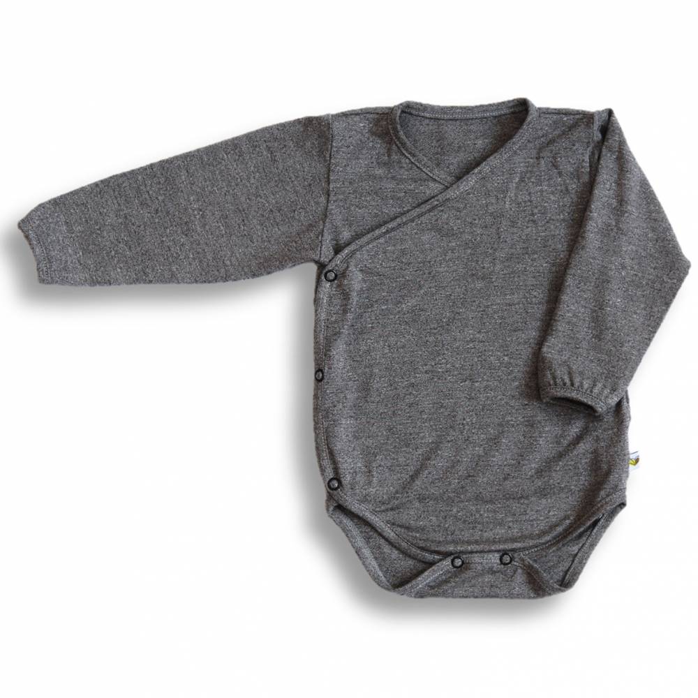 Body kimono z długim rękawem, ciemnoszary melanż  BAMBUS, Nanaf Organic