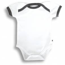 Body motylkowe z krótkim rękawem,  BAMBUS, biało-szare Nanaf Organic