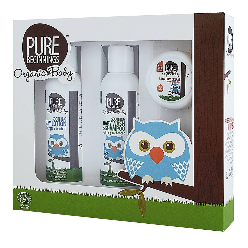 Zestaw "Podstawa pielęgnacji Malucha", 3szt- Pure Beginnings Organic Baby