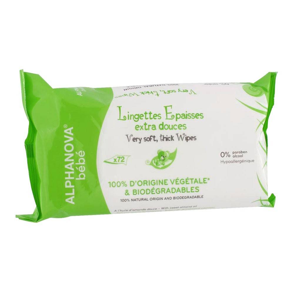 Naturalne Chusteczki Nawilżane 72 szt. Alphanova Bebe
