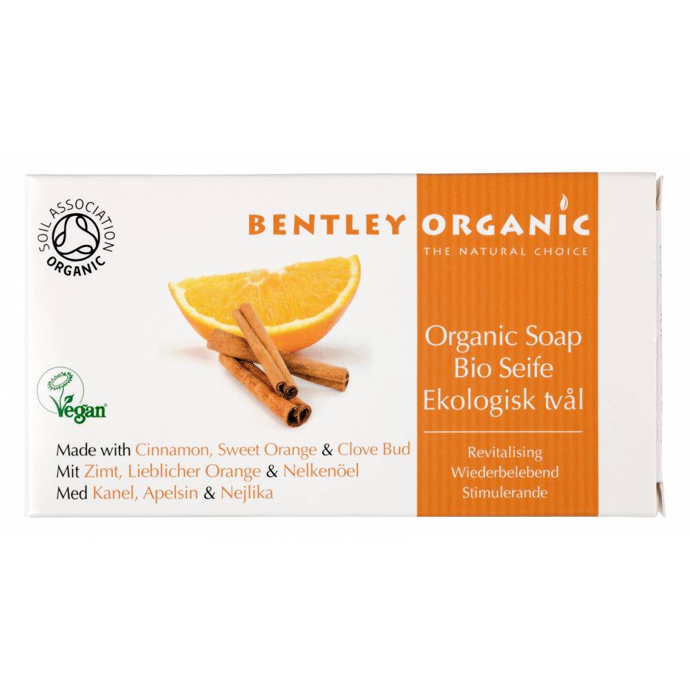 ODŻYWIAJĄCE Mydło z Cynamonem, Słodką Pomarańczą i Goździkami Bentley Organic