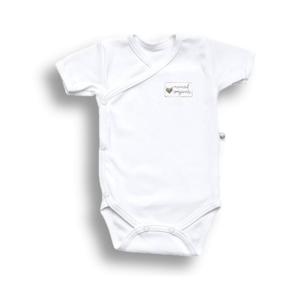 Body kimono z krótkim rękawem, BASIC białe Nanaf Organic
