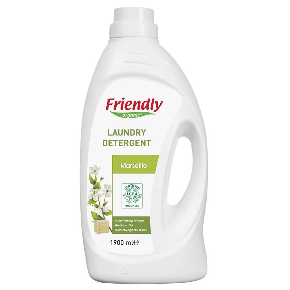 Płyn do prania ubrań, mydło marsylskie, 1,9L, 38 prań- Friendly Organic