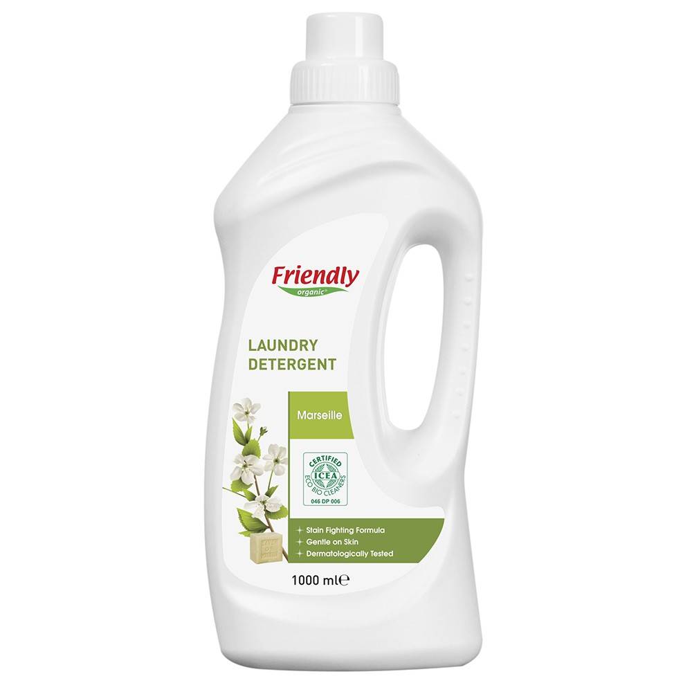 Płyn do prania ubrań, mydło marsylskie, 1L, 20 prań- Friendly Organic