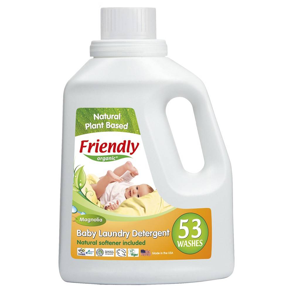 Płyn do prania ubranek dziecięcych, magnoliowy, 1567 ml, 53 prania- Friendly Organic