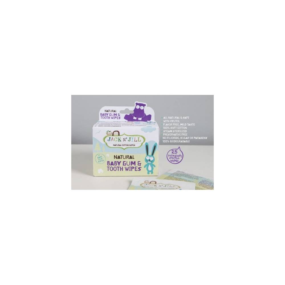 Naturalne chusteczki do mycia dziąseł niemowląt 25 szt. Jack N'Jill