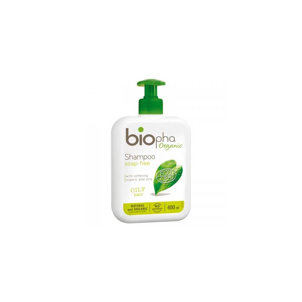 Szampon do włosów przetłuszczających się z ALOE VERA, ROZMARYNEM i CYTRYNĄ, butelka z pompką 400 ml BIOpha