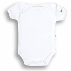 Body motylkowe z krótkim rękawem, BASIC, białe Nanaf Organic