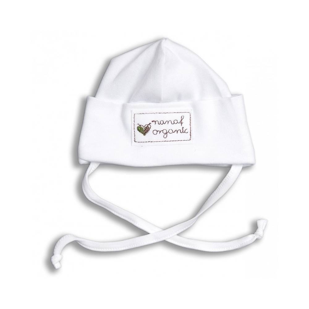 Nanaf Organic, BASIC, Czapka zawijana, biała