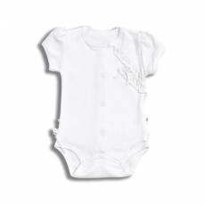 Nanaf Organic, RETRO, Body rozpinane z krótkim rękawem, białe