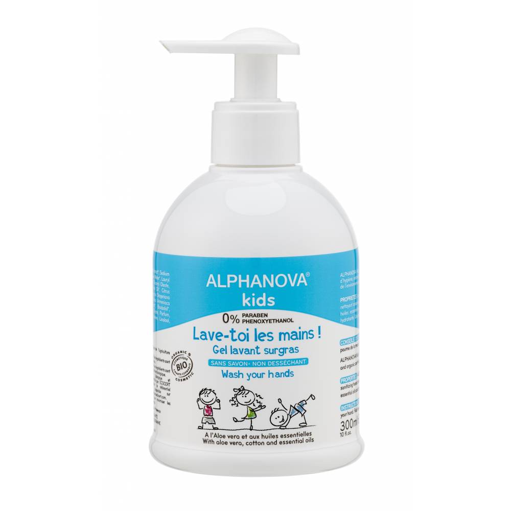 Antybakteryjny żel do mycia rąk, 300 ml Alphanova Kids