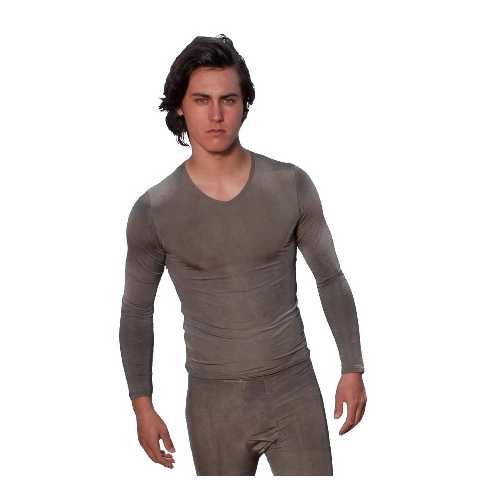 T-shirt dla mężczyzn z długim rękawem leczniczy na azs PADYCARE pokryty w 100% srebrem